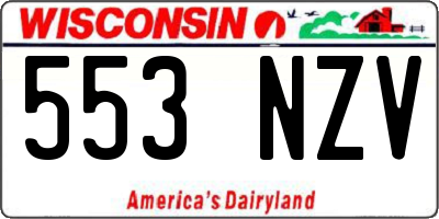 WI license plate 553NZV