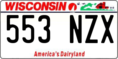 WI license plate 553NZX