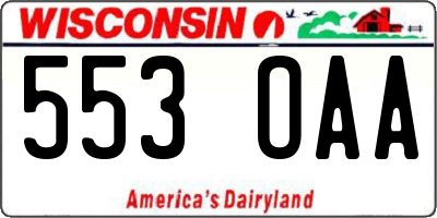WI license plate 553OAA