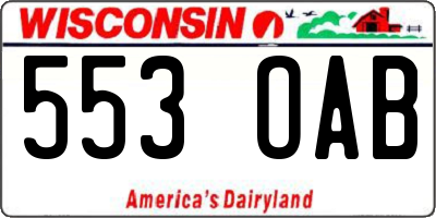 WI license plate 553OAB