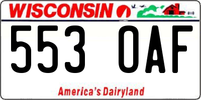 WI license plate 553OAF