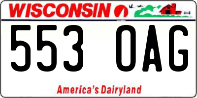 WI license plate 553OAG