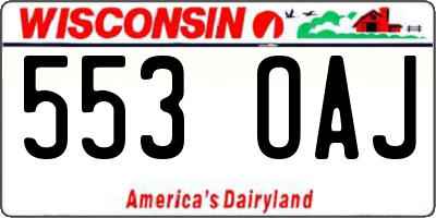 WI license plate 553OAJ
