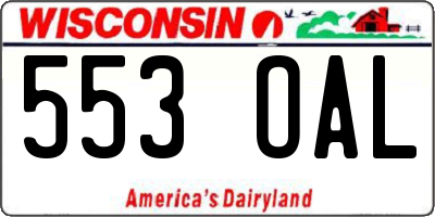 WI license plate 553OAL