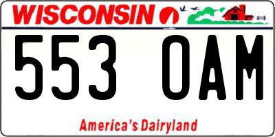 WI license plate 553OAM