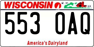 WI license plate 553OAQ