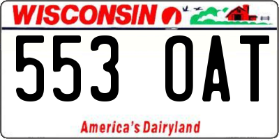 WI license plate 553OAT