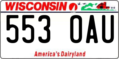 WI license plate 553OAU