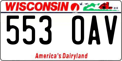 WI license plate 553OAV