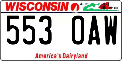 WI license plate 553OAW