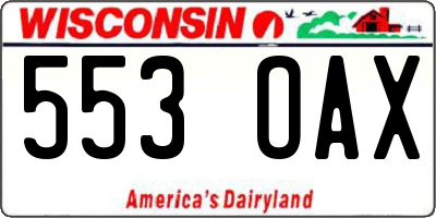 WI license plate 553OAX