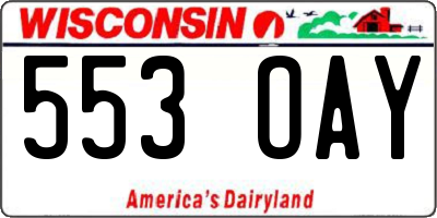 WI license plate 553OAY