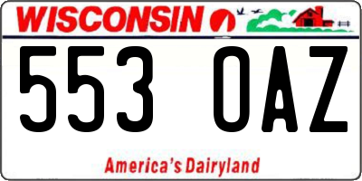 WI license plate 553OAZ