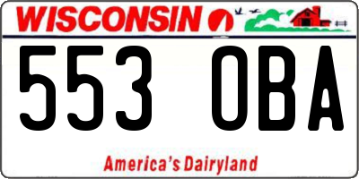 WI license plate 553OBA