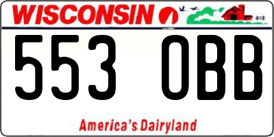 WI license plate 553OBB
