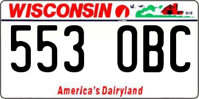 WI license plate 553OBC
