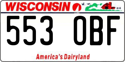 WI license plate 553OBF