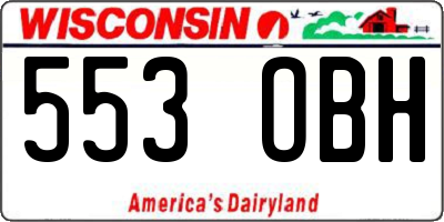 WI license plate 553OBH