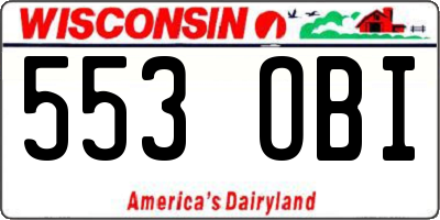 WI license plate 553OBI