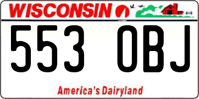 WI license plate 553OBJ