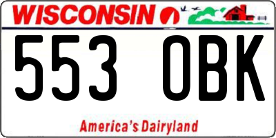 WI license plate 553OBK