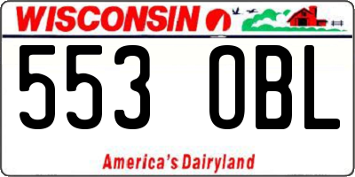 WI license plate 553OBL