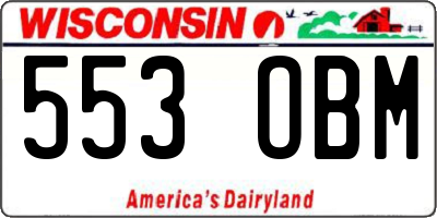WI license plate 553OBM