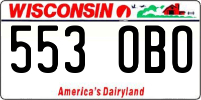 WI license plate 553OBO