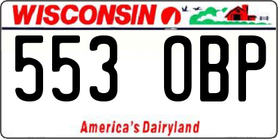 WI license plate 553OBP