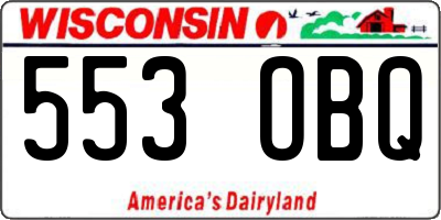 WI license plate 553OBQ