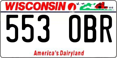 WI license plate 553OBR