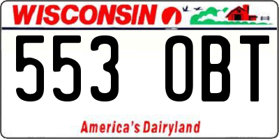 WI license plate 553OBT