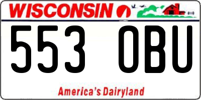 WI license plate 553OBU