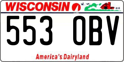WI license plate 553OBV