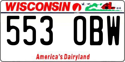 WI license plate 553OBW