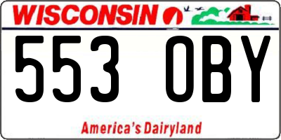 WI license plate 553OBY