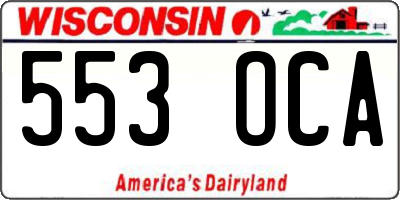 WI license plate 553OCA