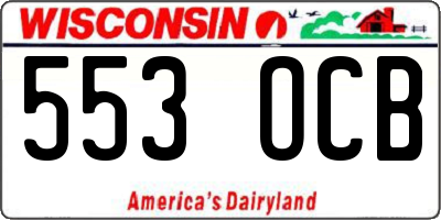 WI license plate 553OCB