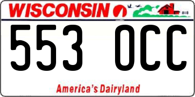 WI license plate 553OCC