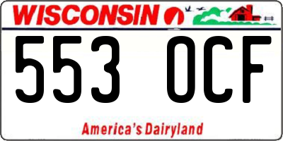 WI license plate 553OCF
