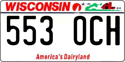 WI license plate 553OCH