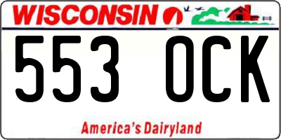 WI license plate 553OCK