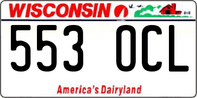 WI license plate 553OCL