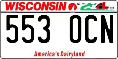 WI license plate 553OCN