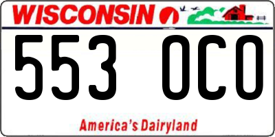 WI license plate 553OCO