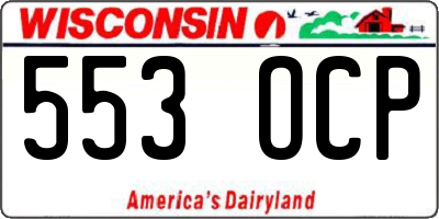 WI license plate 553OCP
