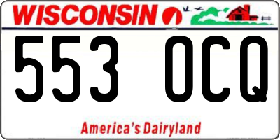 WI license plate 553OCQ