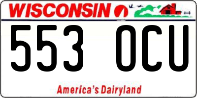 WI license plate 553OCU