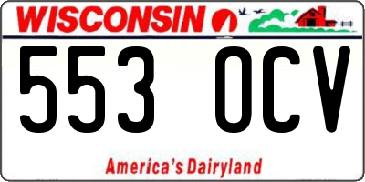 WI license plate 553OCV