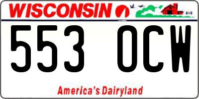 WI license plate 553OCW